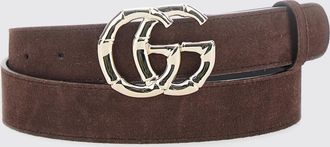 Gucci Cintura sottile GG Marmont in pelle scamosciata con fibbia GG