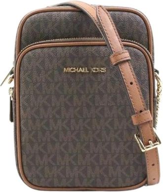 Michael Kors Pre-owned Cross Body Bags, female, Brown, Size: ONE SIZE Pre-owned Canvas Shoulder Bag