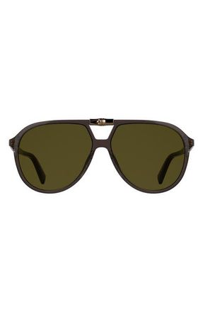 Longchamp Roseau 58mm Aviator Sunglasses in Transparent Brown at Nordstrom