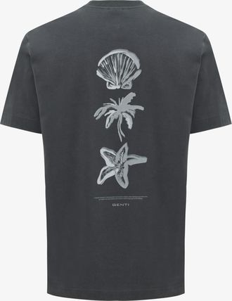 Genti T-shirt met backprint | Grijs