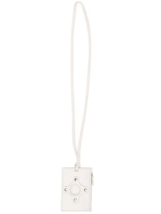 Craig Green leather lanyard card holder - White