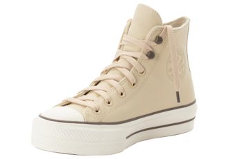 Converse Sneaker CONVERSE CHUCK TAYOR ALL STAR LIFT PLATFORM WEATHERIZED LEATHER, Damen, Gr. 37,5, beige (miso glaze, truffle, egret), Leder, Schuhe Sneaker