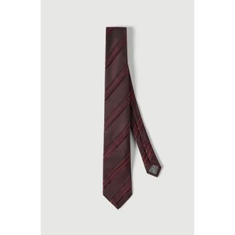 Brunello Cucinelli Textured striped silk tie in Burgundy at Nordstrom