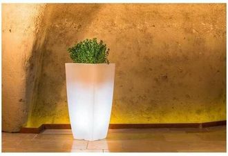 Monacis Vaso luminoso quadrato mod. Agave 40x40 cm h 90 con Led Multicolor Batteria