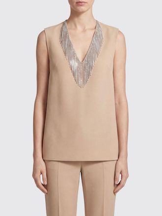 Sportmax V-Neck Sleeveless Slim-Fit Top with Jewel Fringes