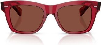 Oliver Peoples Ms. Oliver 51mm Square Sunglasses in Translucent Rust /Burgundy at Nordstrom