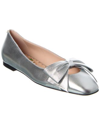 Valentino Bow Leather Ballerina Flat