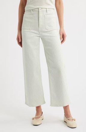 Frame Denim The Anchor High Waist Wide Leg Jeans in Seamist Stripe at Nordstrom Rack, Size 30