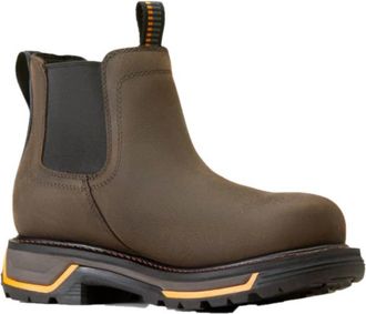 Ariat Mens Big Rig Water Proof Chelsea Work Boots In Iron Coffee