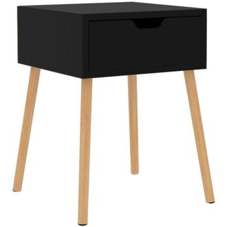 vidaXL Vidaxl - Bedside Cabinet High Gloss Black 40x40x56 cm Engineered Wood