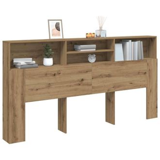 Berkfield Home Headboard Cabinet Artisian Oak 200x19x103.5 cm Engineered Wood in Brown