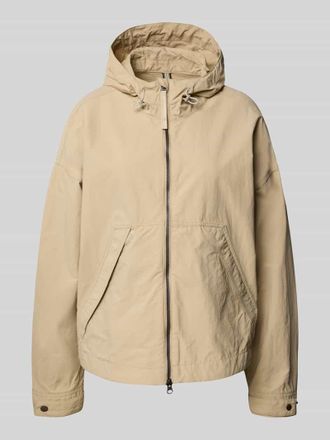 Camel Active Jacke mit Kapuze und Zweiwege-Rei&szlig;verschluss in Sand, Gr&ouml;&szlig;e 34