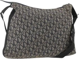 Dior Pre-owned Cross Body Bags, female, Blue, Size: ONE SIZE Pre-owned Vintage Trotter Canvas Shoulder Bag