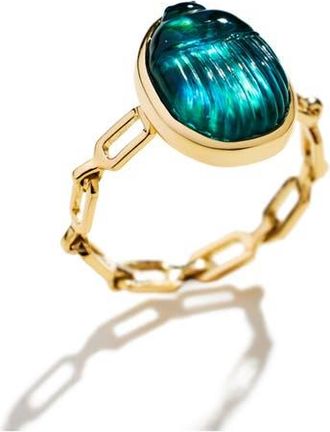 Lito Giada Chain Ring in Green at Nordstrom, Size 7