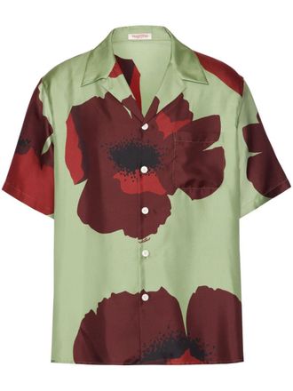 Valentino Garavani Camicia con stampa Flower Portrait - Verde