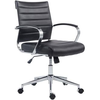 Clp Silla De Oficina Oakland Simil Cuero Negro