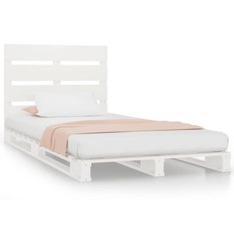 Berkfield Home Bed Frame White 75x190 cm Small Single Solid Wood Pine