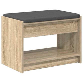 vidaXL Banco De Entrada Con Coj&iacute;n Roble Sonoma 63 X 38 X 45 Cm Vidaxl