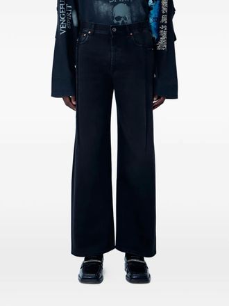 VETEMENTS five-pocket distressed-finish jeans - Zwart