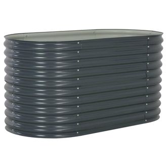 Berkfield Home Garden Raised Bed 160x80x81 cm Galvanised Steel Grey | Size: 160 x 80 x 81 cm