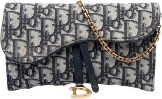 Dior Pre-owned Vintage Wallet on Chain - Dames - Vintage Schoudertas - Blauw - ONE Size - Vintage