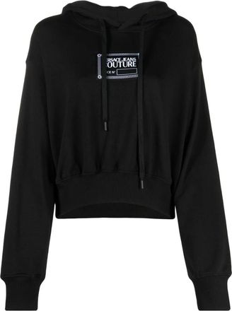 Versace Jeans Couture Zwarte Pullover met Bio-Fleece - Dames - Sweatshirts & Hoodies - Zwart - Maat: M Fleece