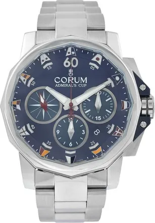 Corum Pre-owned Corum Admirals Cup Chronograph Automatic Blue Dial Mens Watch 753.693.20