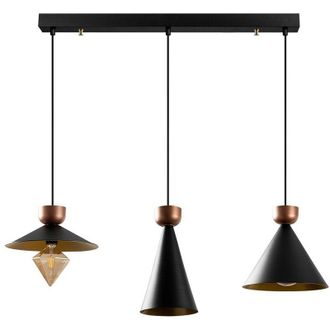 Wonderlamp Regleta De Techo Momo Mix Negro/cobre (3 Luces)