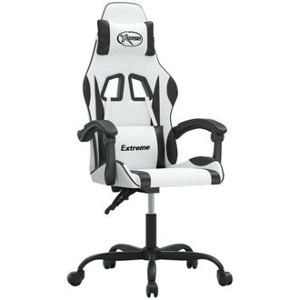 vidaXL Silla Gaming Giratoria Cuero Sint&eacute;tico Blanco Y Negro Vidaxl