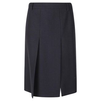Prada Midi Skirts, female, Blue, Size: M Multi-slit Midi Skirt