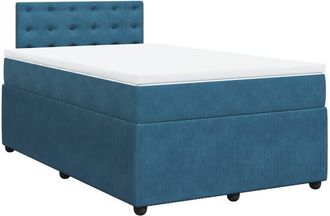 vidaXL Vidaxl - Cama Box Spring Con Colch&oacute;n Terciopelo Azul 120x200 Cm