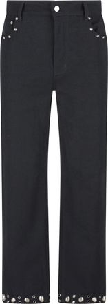 Valentino Garavani Mens Linen And Cotton Trousers - Black - Size EU 46 (Mens)