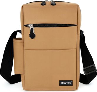 Generic Padded Mini for Men and Women, Small Passport Travel Bag and Small Sling Bag With Water Bottle Pocket(Khakhi-26 x 8 x 17 cm)