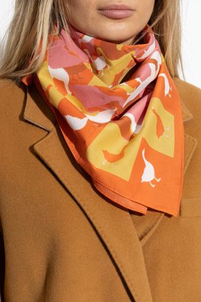 Moschino Cotton Scarf With Print, Unisex, Multicolour