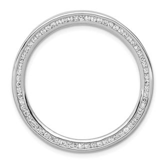 Diamond2Deal 14K White Gold Lab Grown Diamond Circle Pendant (0.61ct, VS, G-H)