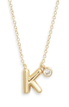 Chelsea28 Goldtone Initial Pendant Necklace in K- Clear- Gold at Nordstrom
