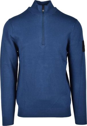 Outhere Truien & Vesten, Heren, Blauw, L, Stijlvolle Viscosemix Gebreide Top