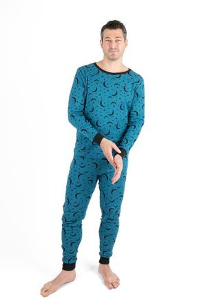 Leveret Mens Cotton Printed Matching Family Pajamas in Moon at Nordstrom, Size Xx-Large