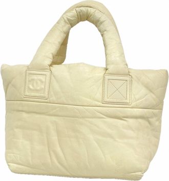 Chanel Ivory Leather Tote Bag (Pre-Owned)