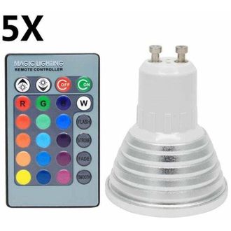 OEM Bombillas Led Rgb Gu10 De 3w Que Cambian De Color, 16 Colores, Ac85-265v Con Control Remoto Infrarrojo -crezuo