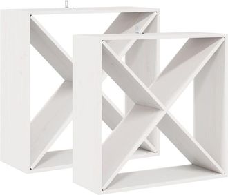 vidaXL Estante De Vino 2 Pcs 62 X 25 X 62 Cm Madera De Pino Macizo Vidaxl