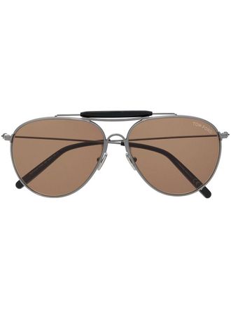 Tom Ford Eyewear Zonnebril met piloten montuur - Zwart