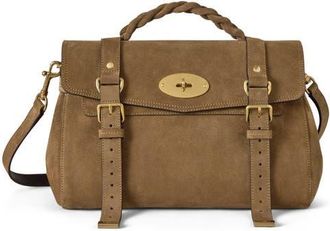 Mulberry Alexa Suede Satchel in Salcombe Sand at Nordstrom