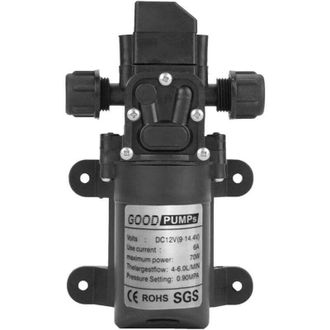 OEM Bomba De Agua 12 V - Membrana - 70 W - 0,9 Mpa - 6 L/min - Autoaspirante - Para Caravana Camping-car Barco - 1 Unidad