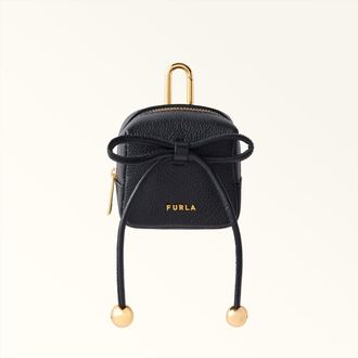 Furla Poppy Charm Nero Black Diamond Grained Leather + Sidney Calf Leather Woman
