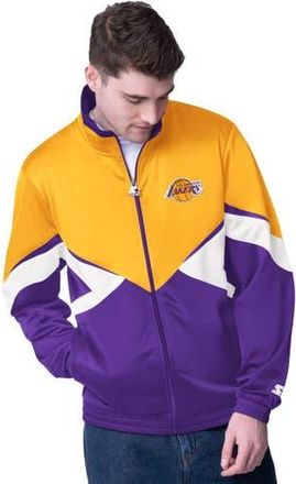 Starter Mens Starter Gold/Purple Los Angeles Lakers Rush Applique Full-Zip Track Jacket at Nordstrom, Size Medium