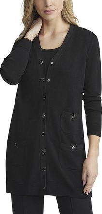 Lafayette 148 New York Long Three-Pocket Cardigan