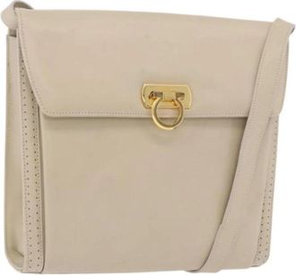 Ferragamo Pre-owned Shoulder Bag - Dames - Vintage Schoudertas - Beige - ONE Size - Leer - Vintage