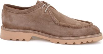 Desa Mens Suede Casual Lace-Ups - Leather Lining, Synthetic Sole, Flat Heel | Brown - 43