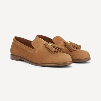 Franco Sarto Womens L-Hartlie Loafer In Brown Suede